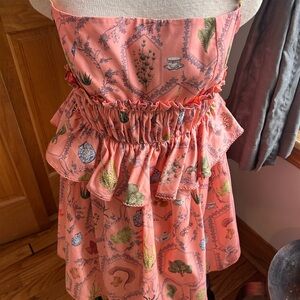 Agua Bendita Pink Ruffled Peplum LOVELY dress